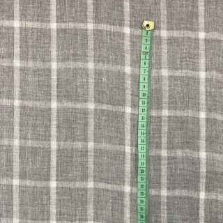 Dvojitá gázovina/mušelín Double sided Checks light grey melange