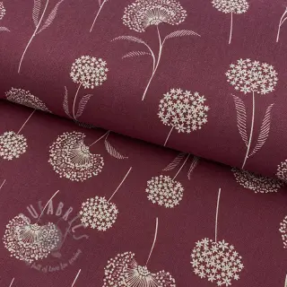 Dekorativno blago Linenlook Elegant dandelion bordeaux