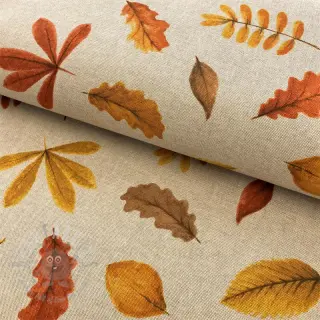 Dekorativno blago Linenlook Watercolor falling leaves