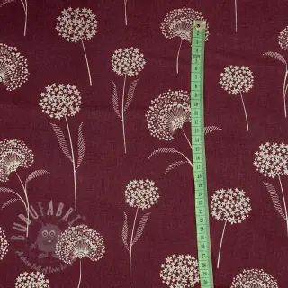 Dekorativno blago Linenlook Elegant dandelion bordeaux