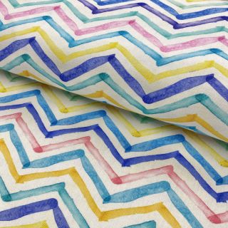 Dekorativno blago Watercolour happy zigzag digital print
