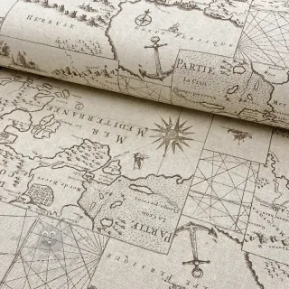 Dekorativno blago Linenlook Map mediterranean sea