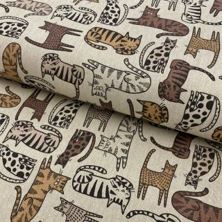 Dekorativna tkanina Linenlook Cat wildlife art