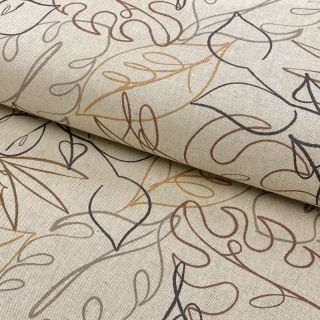 Dekorativno blago Linenlook Leaf line art