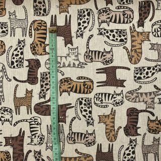 Dekorativna tkanina Linenlook Cat wildlife art
