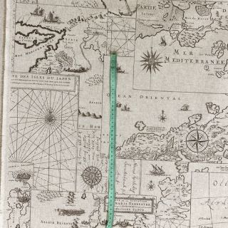 Dekorativna tkanina Linenlook Map mediterranean sea