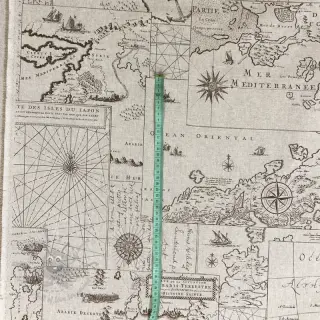 Dekorativno blago Linenlook Map mediterranean sea