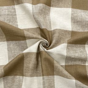 Viskóza s ľanom YARN DYED CHECK light brown