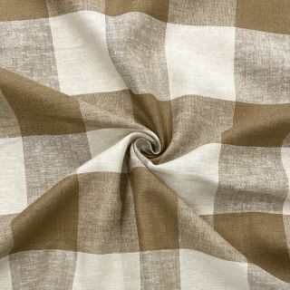 Viskoza z lanom YARN DYED CHECK light brown