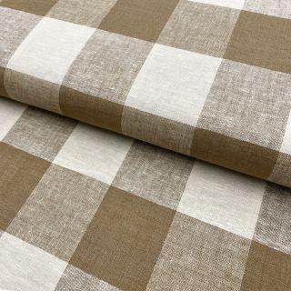 Viskoza z lanom YARN DYED CHECK light brown