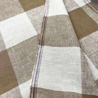 Viskoza z lanom YARN DYED CHECK light brown