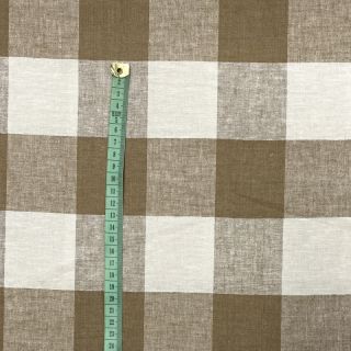 Viskoza z lanom YARN DYED CHECK light brown