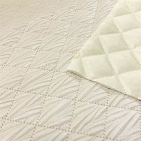 Prošivena tkanina Velour STEPPED ecru