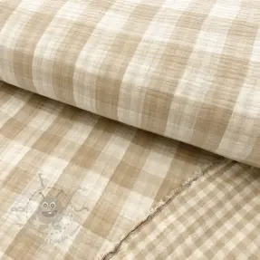 Dvostrana muslin Double sided CHECKS MINI beige