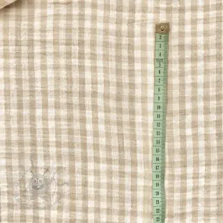Dvostrana muslin Double sided CHECKS MINI beige