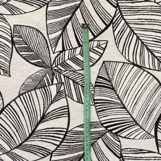 Dekorativna tkanina jacquard Malia blanc noir