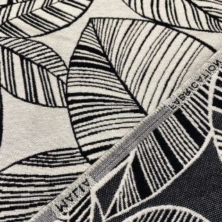 Dekorativna tkanina jacquard Malia blanc noir