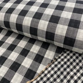 Dvojna gaza/muslin Double sided CHECKS MINI black