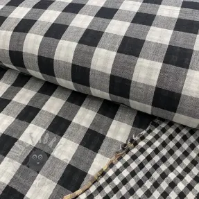 Dvojna gaza/muslin Double sided CHECKS MINI black