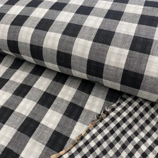 Dvojna gaza/muslin Double sided CHECKS MINI black