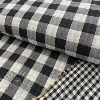 Dvojna gaza/muslin Double sided CHECKS MINI black