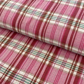 Dvojitá gázovina/mušelín Double sided CHECKS pink