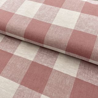 Viskóza s ľanom YARN DYED CHECK old rose