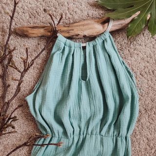 Dvojitá gázovina/mušelín teal ORGANIC