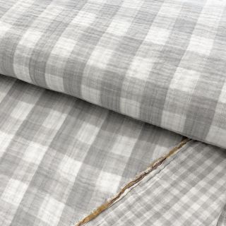 Dvojna gaza/muslin Double sided CHECKS MINI grey