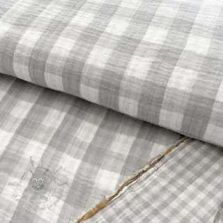Dvojna gaza/muslin Double sided CHECKS MINI grey