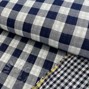 Dvojna gaza/muslin Double sided CHECKS MINI navy
