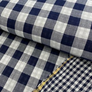 Dvojna gaza/muslin Double sided CHECKS MINI navy