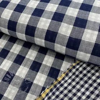 Dvojna gaza/muslin Double sided CHECKS MINI navy