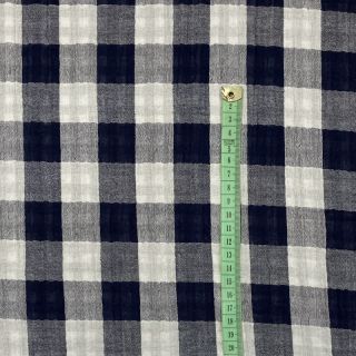 Dvojna gaza/muslin Double sided CHECKS MINI navy