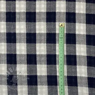 Dvojna gaza/muslin Double sided CHECKS MINI navy