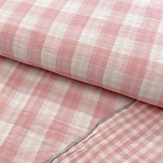 Dvojna gaza/muslin Double sided CHECKS MINI old rose
