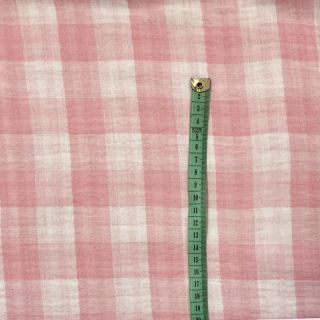 Dvojna gaza/muslin Double sided CHECKS MINI old rose