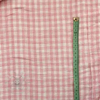 Dvojna gaza/muslin Double sided CHECKS MINI old rose