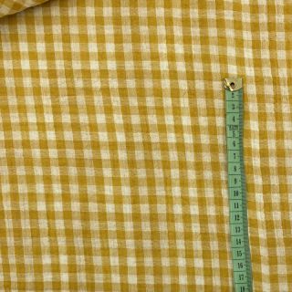 Dvojna gaza/muslin Double sided CHECKS MINI ochre
