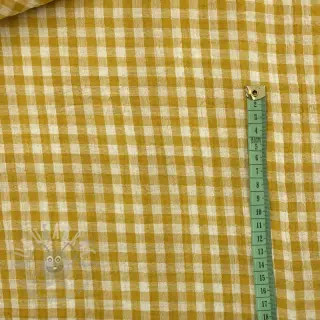 Dvojna gaza/muslin Double sided CHECKS MINI ochre