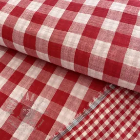 Dvojna gaza/muslin Double sided CHECKS MINI red