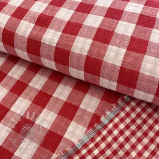 Dvojna gaza/muslin Double sided CHECKS MINI red