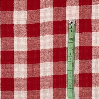 Dvojna gaza/muslin Double sided CHECKS MINI red