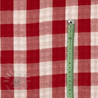 Dvojna gaza/muslin Double sided CHECKS MINI red