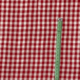Dvojitá gázovina/mušelín Double sided CHECKS MINI red