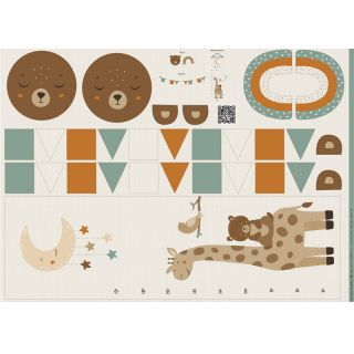 Dekorativna tkanina Kids room deco PANEL linenlook digital print