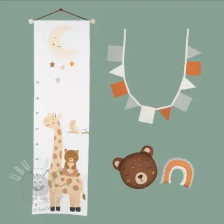Dekorativno blago Kids room deco PANEL linenlook digital print