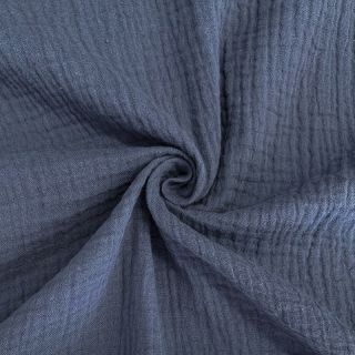 Dvojitá gázovina/mušelín jeans blue ORGANIC