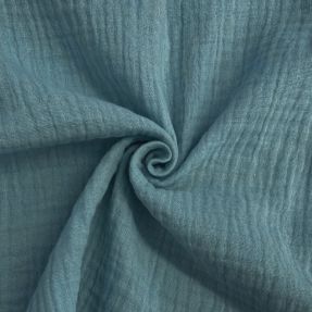 Dvojitá gázovina/mušelín blue shadow ORGANIC