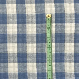Dvojna gaza/muslin Double sided CHECKS MINI indigo